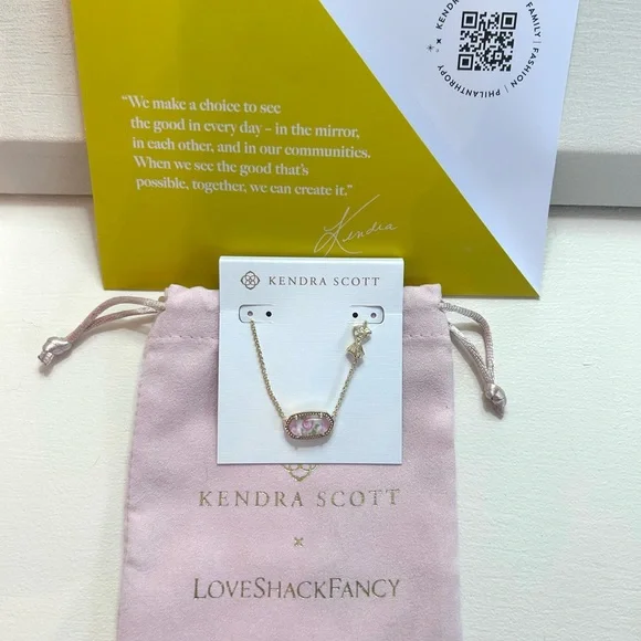 Kendra Scott LoveShackFancy Elisa Marie Pink Necklace. Brand New with tags - Picture 2 of 3